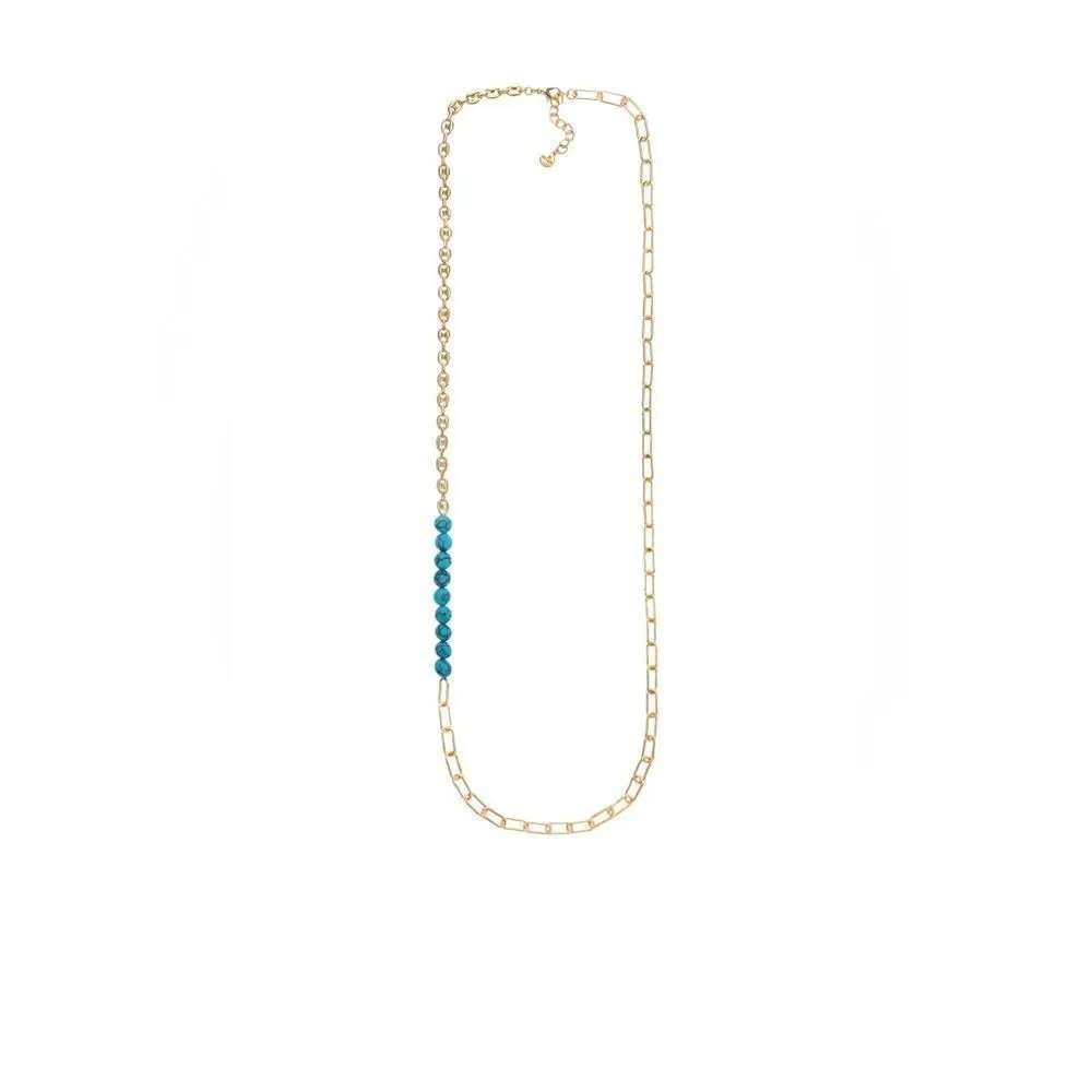 NWT ALFANI Gold-Tone Stone Beaded Mixed Chain Long Strand Necklace, 42